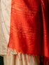 Aruna Cream and Red Soft Silk Bhagalpur Saree with Blouse Fabric